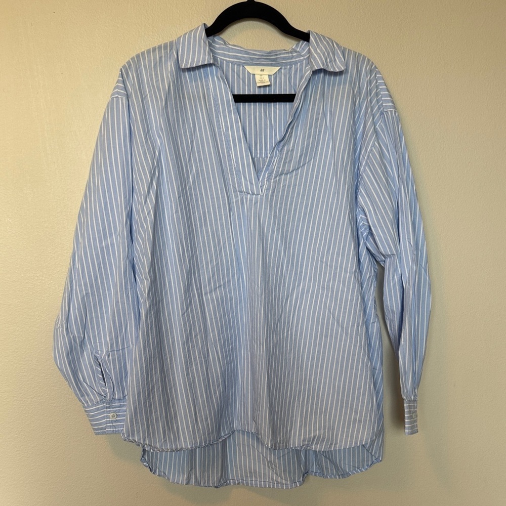 H&M Blue and White Striped Blouse/Shirt - Picture 1 of 6
